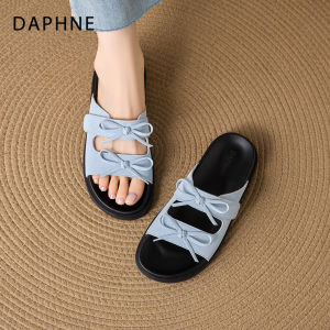 Daphne | Open Toe Blue Womens Sandals Thick Bottom Easy On Slippers