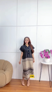 DRESS DAHLIA LD115cm DASTER KANCING BUSUI FASHION KEKINIAN