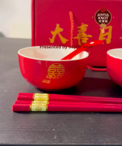 [SG READY STOCK] Classic Wedding Bowl Set| Chopsticks & Spoon Gift Box | Chinese Wedding Xi Bowl Dowry Return Gift 喜庆碗筷礼