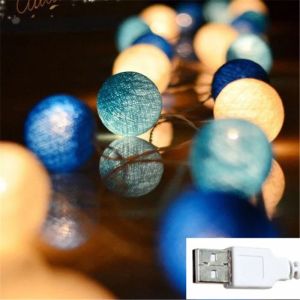 String Lights 10/20/30 LEDs Cotton Thread Balls Home Decoration Lamp for Party Wedding Color Light String Christmas Decorations
