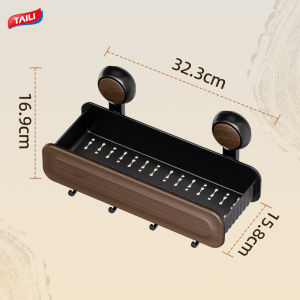 TAILI bathroom rack mid-century style suction cup rack bathroom toilet shower room washbasin no punching wall storage box bathroom shelf