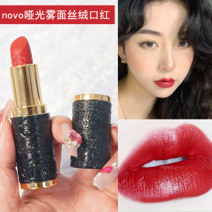 NoVo Velvet Matte Lipstick True Red Color Long-lasting Stage Makeup Performance Tomato Red Easy to Apply Non-smudging Cosmetic