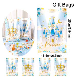 10/20/50pcs Princess Prince Party Favor Bags Crown Castle Candy Goodie Packing Bags for Birthday Baby Shower Wedding Party Decor