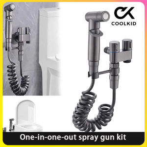 Toilet Companion - Dual Control Valve for One-Flush and Two-Outlets with Powerful Spray Gun