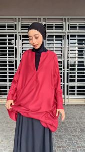[Clearance] Dreamtale Baju Wanita Gaun Menyusu Muslimah Areza Muslimah Wear Dress Muslimah Kaftan Dress BreastFeed Friendly Como Crepe Abaya Dress Long Dress WCO134