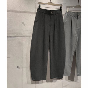 Quần Dài Nam Dáng Rộng Đơn Giản Mùa Thu Đông Mới Về Phong Cách Old Money Dệt Kim Lông Cừu Quần Dài Ống Đứng