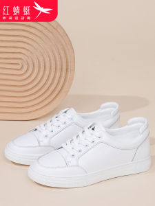 Red Dragonfly Genuine Leather Soft Bottom Fashionable White Sneakers 2025 New Comfortable Versatile Sports Casual Slip-ons for Women