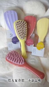 Bàn Chải Gội Đầu Massage Da Đầu Có Tay Cầm Lược Gội Đầu Silicone Mềm Giảm Rụng Tóc
