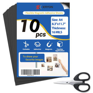 A4 10 Pack 8.3"x11.7" Picture Size Magnetic Sheets with Adhesive Backing Photo Magnets for Refrigerator Sticky Magnet Sheet
