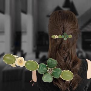 กิ๊บติดผมแบบหนีบหางม้าหรูหราสำหรับผู้หญิง กิ๊บติดผมรูปสปริงแบบหนีบหางม้า ดีไซน์เก๋ไก๋ จี้ประดับเพชรเทียม