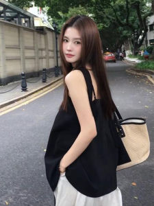 Karrar betsey | Áo Thoáng Dáng Không Tay Màu Đen Sang Trọng cho Mùa Hè