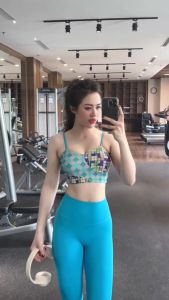 Đồ tập gym yoga thể thao nữ set bộ thun lạnh Nikali họa tiết 3D hoa áo bra kèm mút quần dài cao cấp Bin Sports BD185
