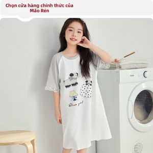 MiiOW | Đầm Ngủ Cotton Cổ Tròn Mỏng và Nhẹ cho Nữ
