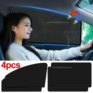 Car Side Window Sun Shades Summer Sunshade Curtains Foldable Heat Insulation Cloth Cover Magnetic UV Blocking Curtain Amagi