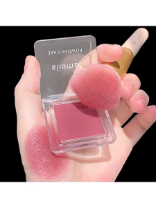 บลัชสีชมพูหวานพร้อมแปรงสำหรับพกพาง่าย เนื้อบลัชเนื้อแมตต์เนื้อละเอียด สีใส เบา กันน้ำ ติดทนนาน มีสีให้เลือก 4 สี