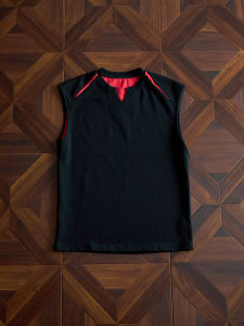 ZHUOCAN | Black Contrast V-neck Fitness T-shirt for Male Teens
