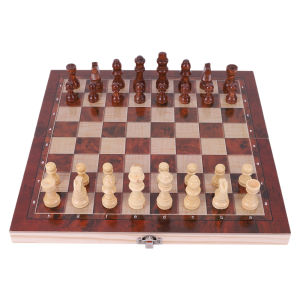 【New Arrival】 Safe Non-Toxic 29x29cm Wooden 3 in 1 Chess Checkers Backgammon Set for Kids Educational and Fun Multi-Game Board