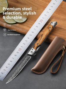 FUJUN | Folding Damascus Pattern Fruit Knife Sharp High Hardness Portable Outdoor Camping
