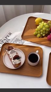 Storage Tray Wedding Party Wooden Kitchen Tool Desktop Cosmetic Organizer Fruit Pallet Wood Plate for Hotel Food Container Coffee Tea Breakfast Saucer