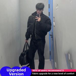ZHUOCAN | Black Warm Bomber Jacket