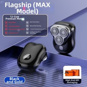 Electric Shaver Triple Blade Mens Manual Mini Travel Magnetic Absorption Water Washable Beard Razor 1307T New Model