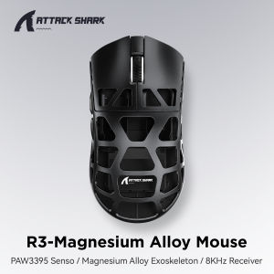 ATTACK SHARK | Attack Shark R3 Magnesium Alloy 8K Wireless Mouse PAW3395 Sensor Tri-Mode 8000Hz High Refresh FPS Gaming Mouse