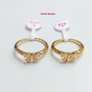Cincin Titanium Wanita Lapis Emas Tidak mudah Berkarat dan Gatal