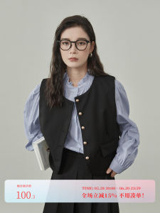 Black Vest Womens Fashionable Versatile Layering Top Simple Design Autumn 2025 Commute Style round Neck Single Button Closure
