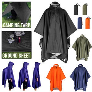 Outdoor Multifunctional Three In One Block Rain Hiking and Walking Raincoat Hooded sleeve Riding Camping Travel Rainwear Tent