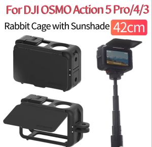 Sunnylife Housing Case For DJI OSMO Action 5 Pro/4/3 With Adjustable Sun Hood Plastic Sports Camera Protector Bracket Adapter Stand Holder