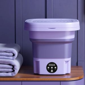XMSJ | Hot Folding Portable Washing Machine Big Capacity with Spin Dryer Bucket for Clothes Travel Home Underwear Socks Mini Washer