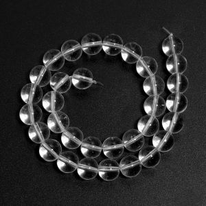 1 Strand White Clear Glass Beads Smooth Transparent Round Beads Loose Spacer Bead For DIY Jewelry Making Bracelet Necklace