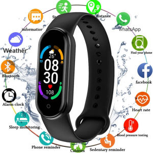M6 Smart Watch Color Screen Step Counting Multi Sport Fitness Mode Message Reminder Photography Music Remote Control Smart Band