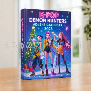 New 2D Kpop Demon Hunters Advent Calendar Trendy Blind Box Toys Countdown Calendar Girls Christmas Gifts Bag Hanging Decorations