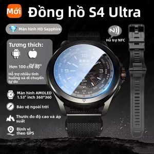 Đồng Hồ Thông Minh S4 Ultra Dành Cho Nam Màn Hình AMOLED HD GPS Đo Độ Cao Đo Nhịp Tim Gọi Bluetooth Chống Nước Thể Thao Ngoài Trời Dùng Được Cho Android Và iOS