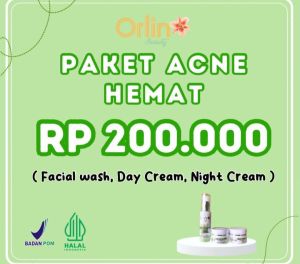 Orlin Paket ACNE HEMAT Mencerahkan Membantu mengobati jerawat meradang ampuh mengempeskan jerawat