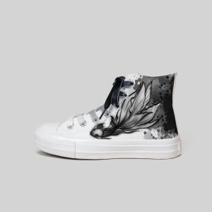 Original Design Carp High Top Canvas Shoes for Women Versatile Fashion Graffiti Style Cool Youth Online Exclusive Cross Laced Rubber Sole