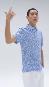 CASUAL BIRDIE - SKY FLORAL POLO Performance Golf Polo/เสื้อกอล์ฟ