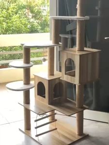 Cat Tree Condo Rumah Box Kucing Tiang Garukan Mainan Kucing Cat Scratcher House Tingkat Pohon Kucing