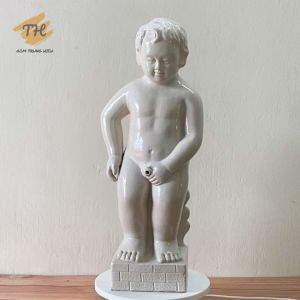 Tượng cu tè gốm Bát Tràng cao 53cm trang trí tiểu cảnh sân vườn hàng loại 1