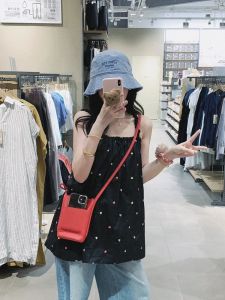 Embroidered Heart Strapless Vest Womens Summer New French Style Loose Outerwear Sleeveless Top Casual Commute Loose Fit