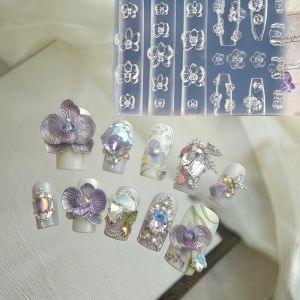 Silicone Nail Art Mold Elegant Butterfly Orchid 3D Nail Decoration Art Tool for Professional And Home Use