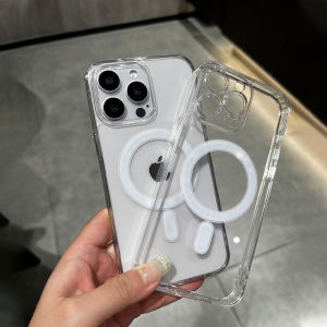 Shockproof For Magsafe Wireless Charging Case For Apple iPhone 16 15 14 13 12 11 Pro Max Plus Mini Magnetic Acrylic Clear Cover