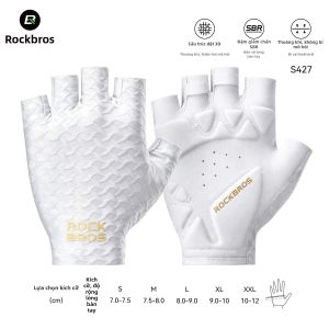 RockBros | Găng Tay Đạp Xe Hơi Thở Chống Sốc Nửa Ngón