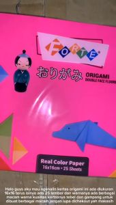 Origami Kertas Lipat Forte Warna warni  2 sisi Ukuran 16 x 16 cm isi 25 Lembar / 16x16 anak sekolah