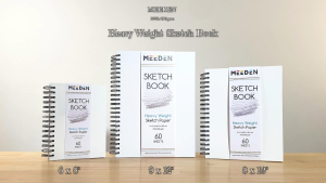 MEEDEN6×8/8×10/ 9x12 /Sketchbook Paper Pad: 122lb/180gsm Spiral Bound Art Sketch Book with DIY Cover for Artists Adults - 60 Sheets Heavy Weight Hardcover Sketch Drawing Paper for Painting Sketching Writing