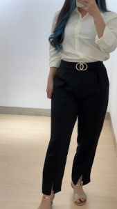 4692 thuo cotton import slit pants