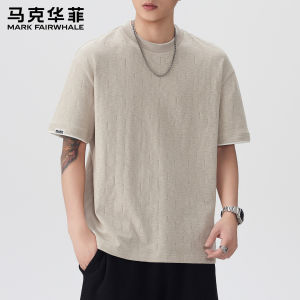 Mark Fairwhale | Textured Loose-fit Casual Mens Short Sleeve T-shirt