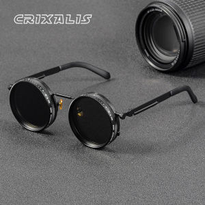 CRIXALIS Polarized Round Sunglasses ND9 Adjustable Dimming Men Women Retro Punk Mens Fishing Eyeglasses Outdoor Shades UV400