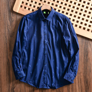 Áo Sơ Mi Nam Dài Tay Dày Lót Lông Cừu in Lá Mùa Thu Đông Thường Ngày Thời Trang Công Sở Cổ Vuông Chất Liệu Polyester